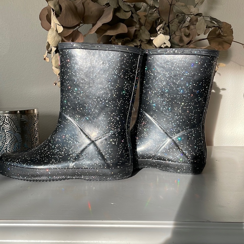 VGUC Hunter First Kid Giant Glitter boots
